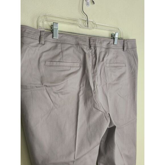 Zac & Rachel Capri Pants Women's Size 16 Silver/Gray Slim Crop Sateen New - Picture 8 of 14